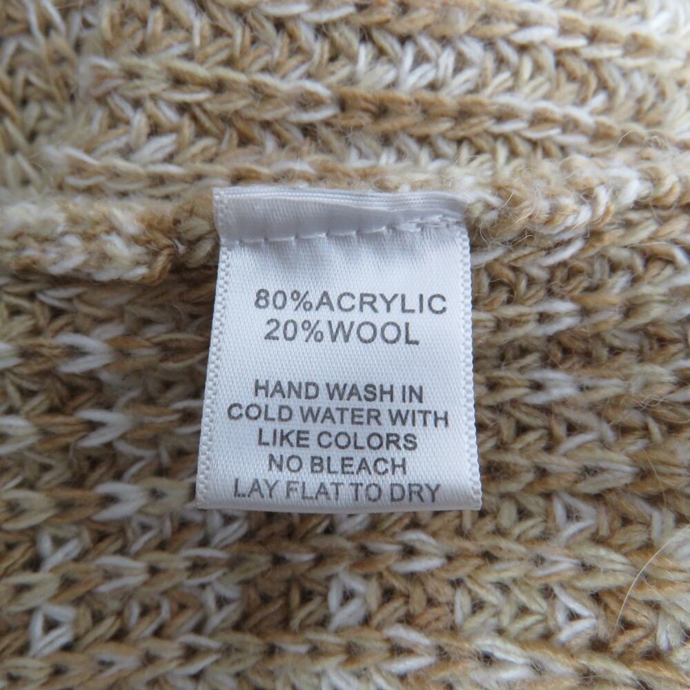 Anthropologie Harlowe & Graham Tan Crewneck High Low Knit Sweater Medium - Picture 5 of 6